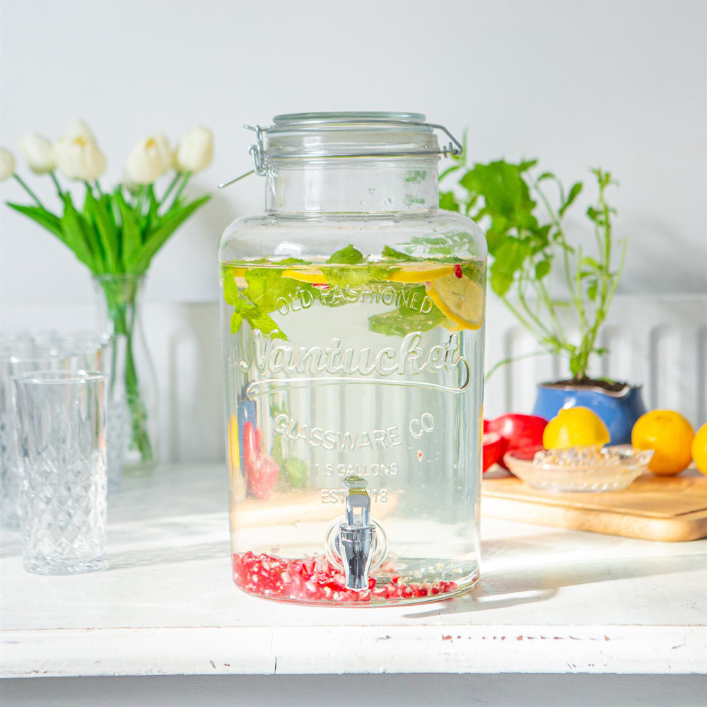 Rink Glass Drink Dispenser with Tap 6.5L 2 Pack Image 2