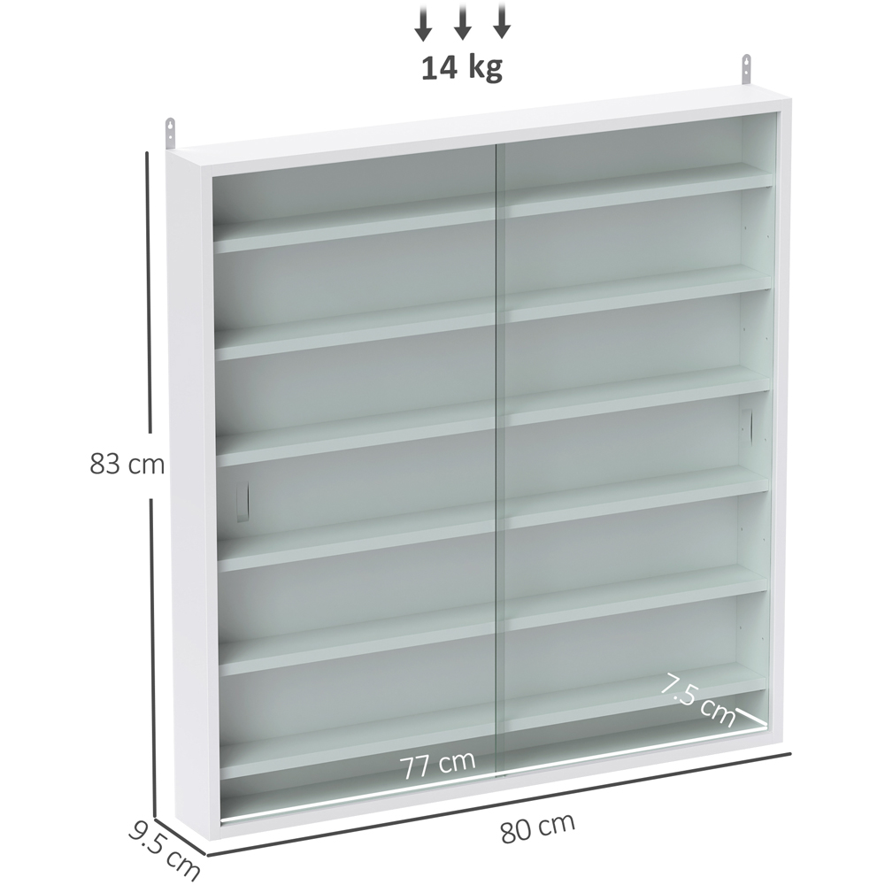 HOMCOM 7-TierWhite Wall Display Cabinet Image 9