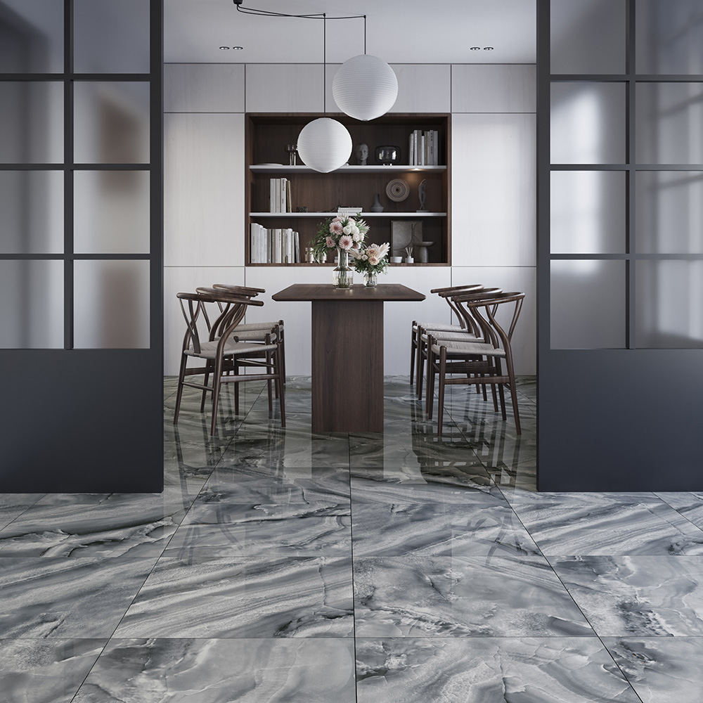 Bien Olbia Polished Rectified Porcelain Floor and Wall Tile 600 x 600mm 5 Pack Image 7