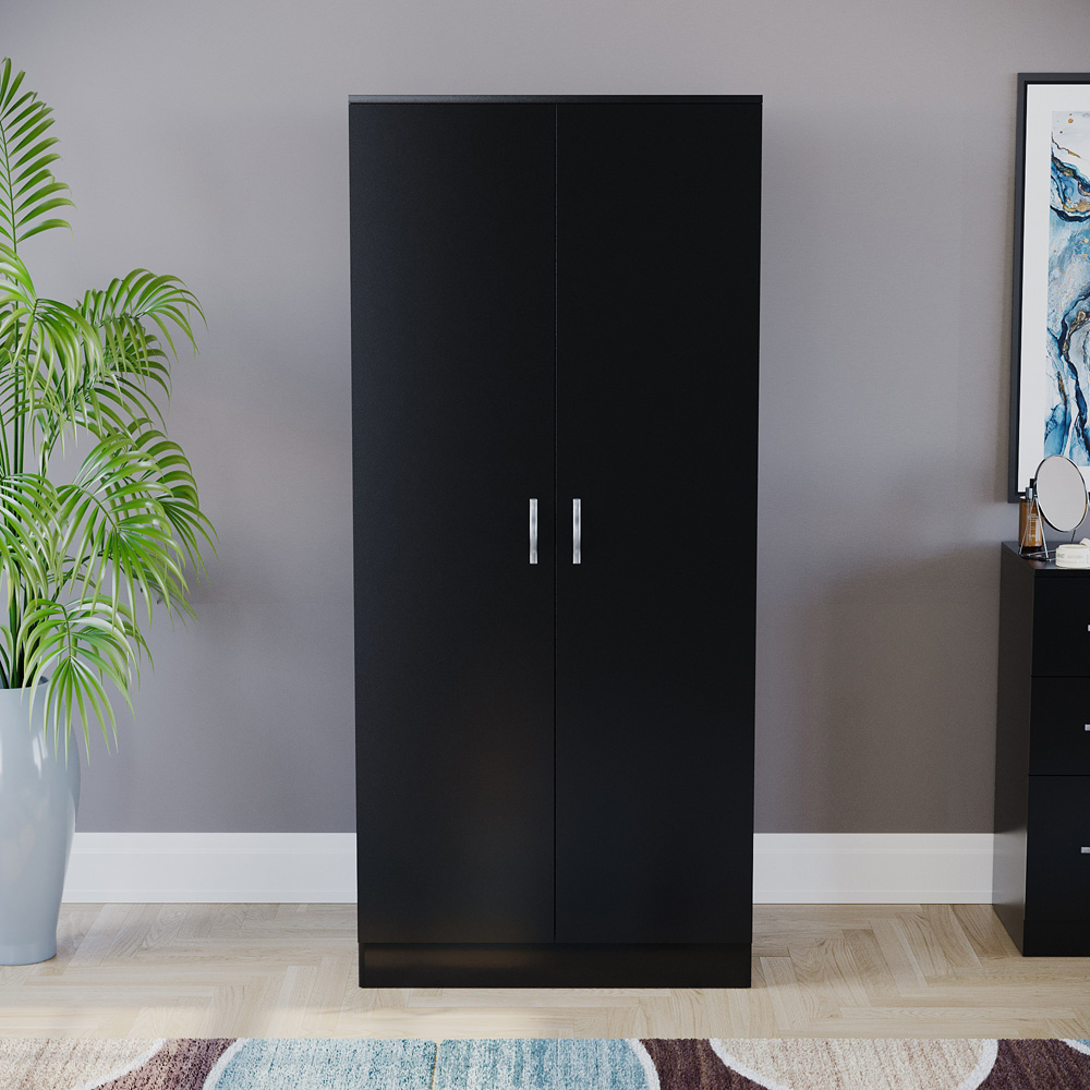 Vida Designs Riano 2 Door Black Wardrobe Image 8