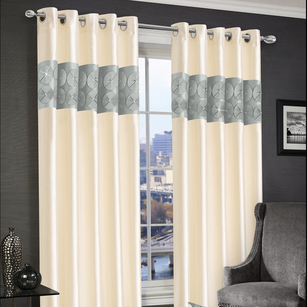 Intimates Vogue Diamante Silver Eyelet Curtains 168 x 229cm Image 2