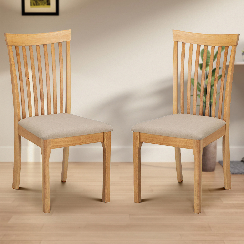 Julian Bowen Ibsen Set of 2 Light Oak Dining Chair Image 1