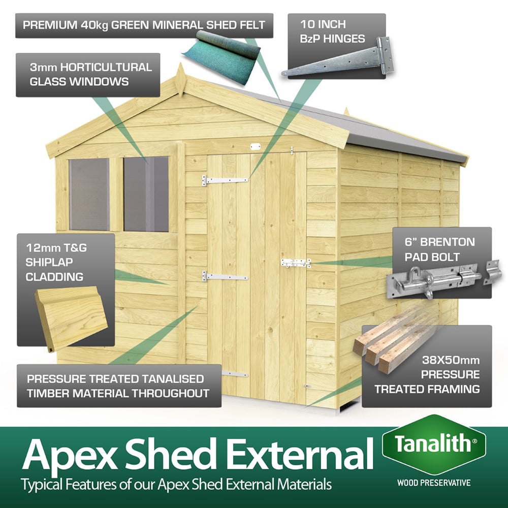 DIY Sheds 4 x 9ft Tongue and Groove Timber Apex Security Garden Shed Image 4