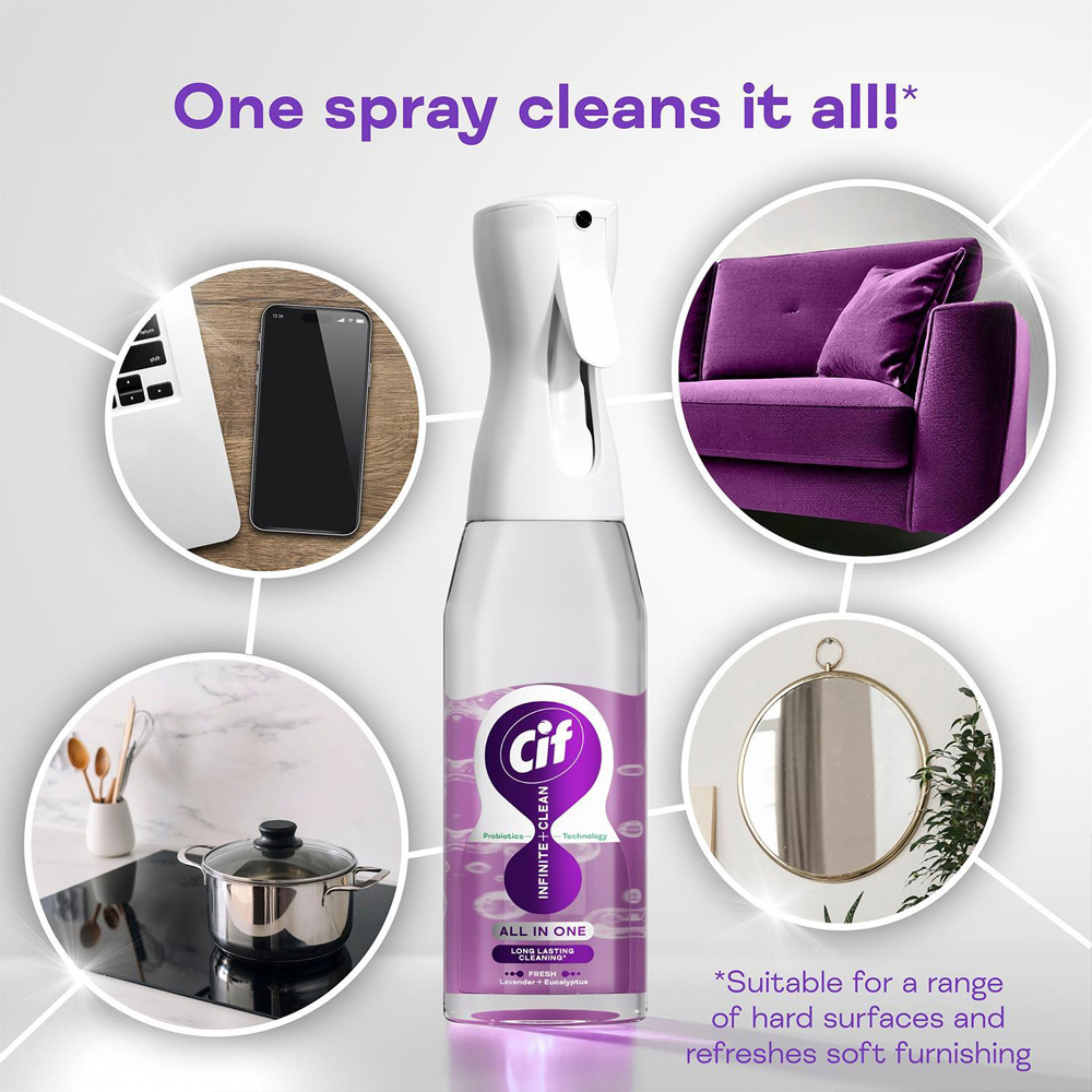 Cif Infinite Clean All in One Lavender and Eucalyptus Cleaner Reload 590ml 6 Pack Image 3