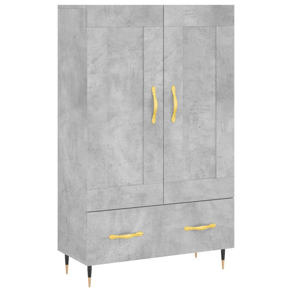vidaXL 2 Door Single Drawer Concrete Grey Highboard Image 2