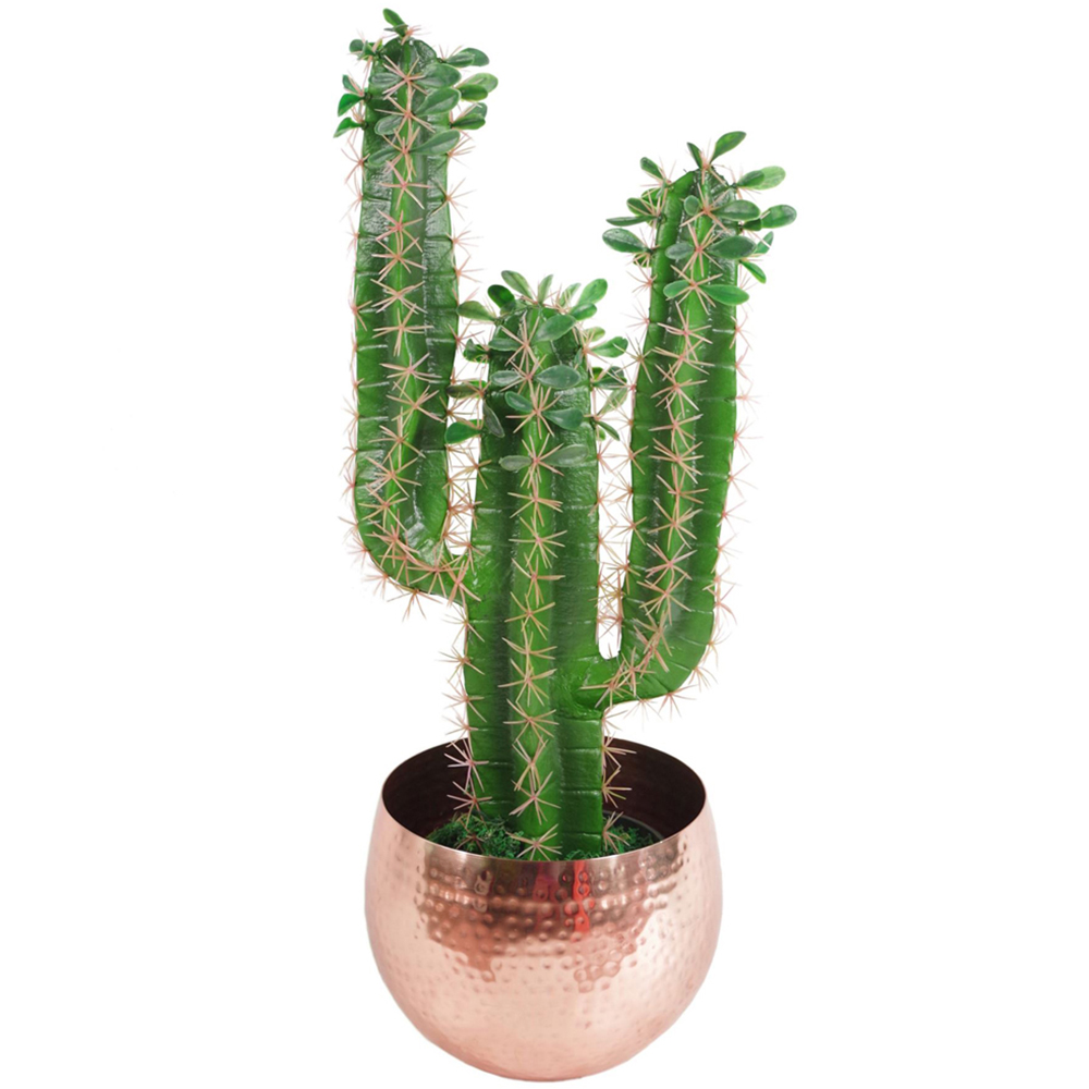 Botanik Copper Metal Straight Edge Hammered Planter 18 x 22cm Image 2