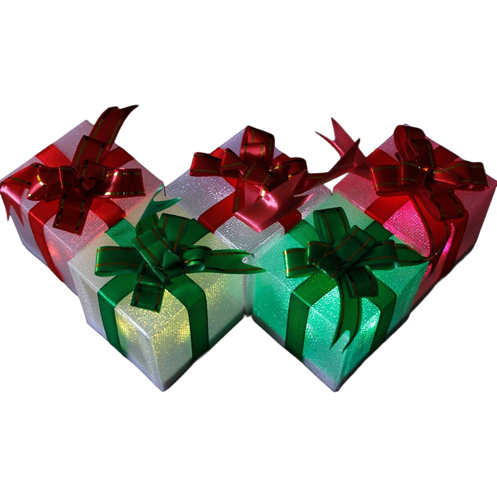 Marco Paul LED Christmas Present Decoration Ornament 5 Pack Image 1