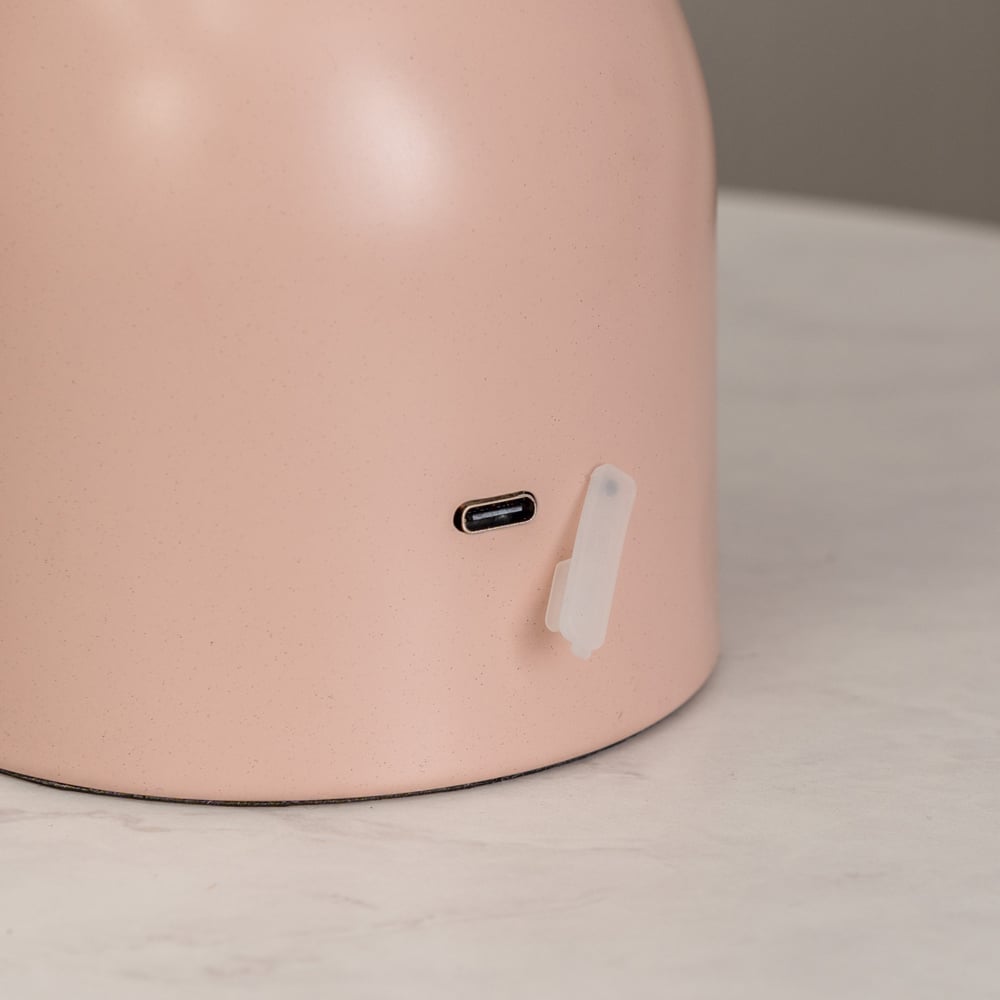 ValueLights Marlow Pink Rechargeable LED Portable Table Lamp Image 3