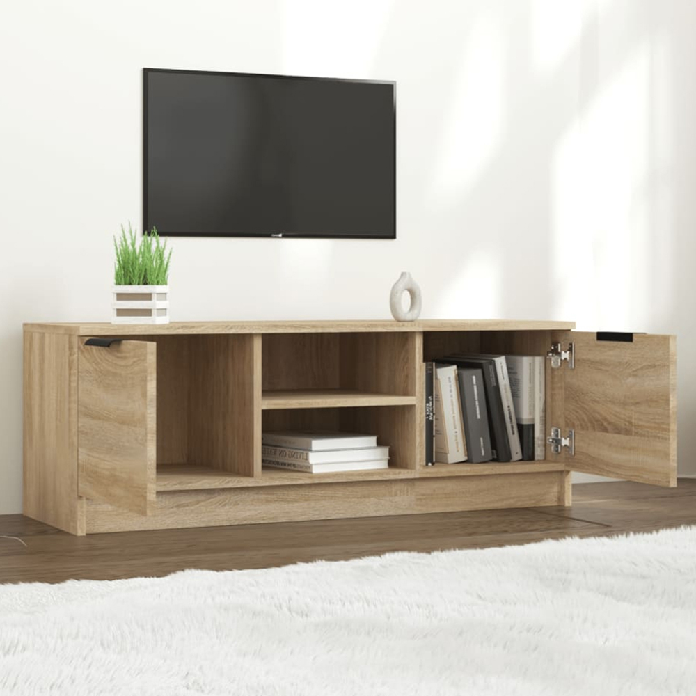 vidaXL 2 Door 2 Open Compartment Sonoma Oak TV Cabinet Image 1