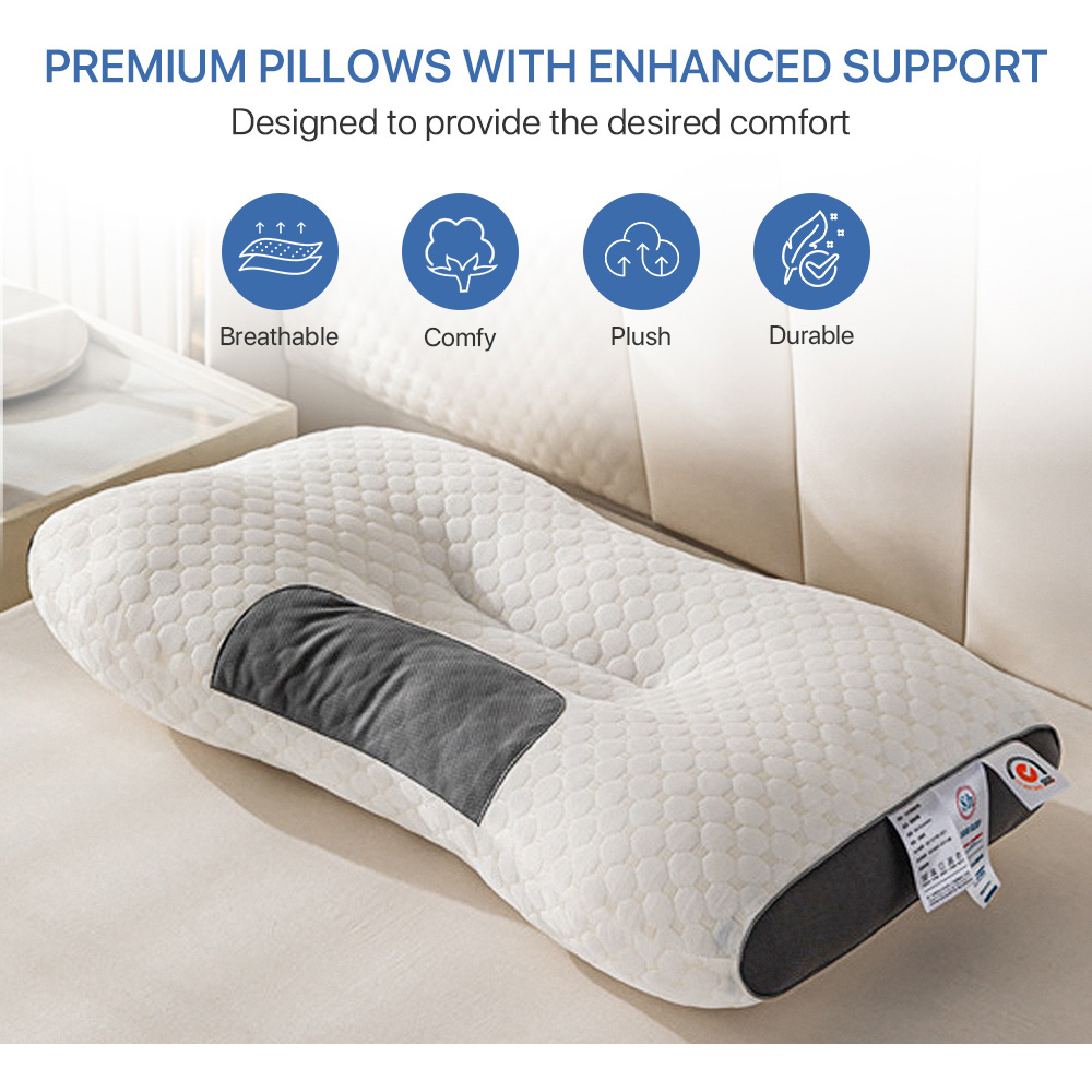 Living and Home White Ergonomic Bone-Shaped Support Pillow 66 x 40cm Image 7