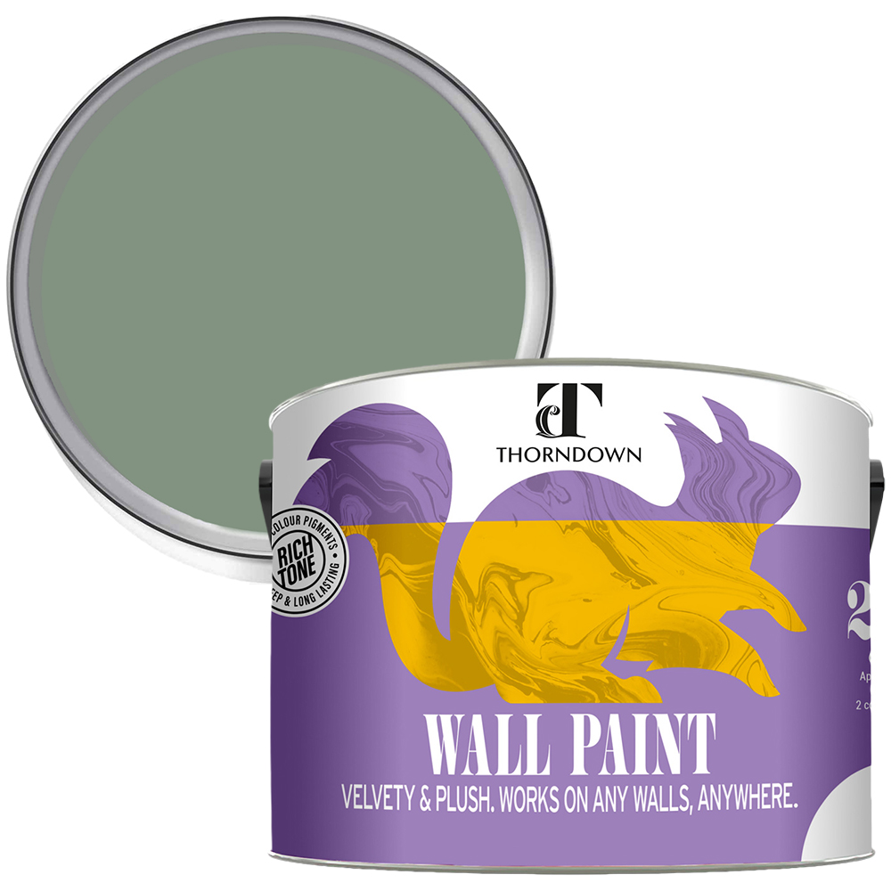 Thorndown Walls and Ceilings Bullrush Green Matt Paint 2.5L Image 1