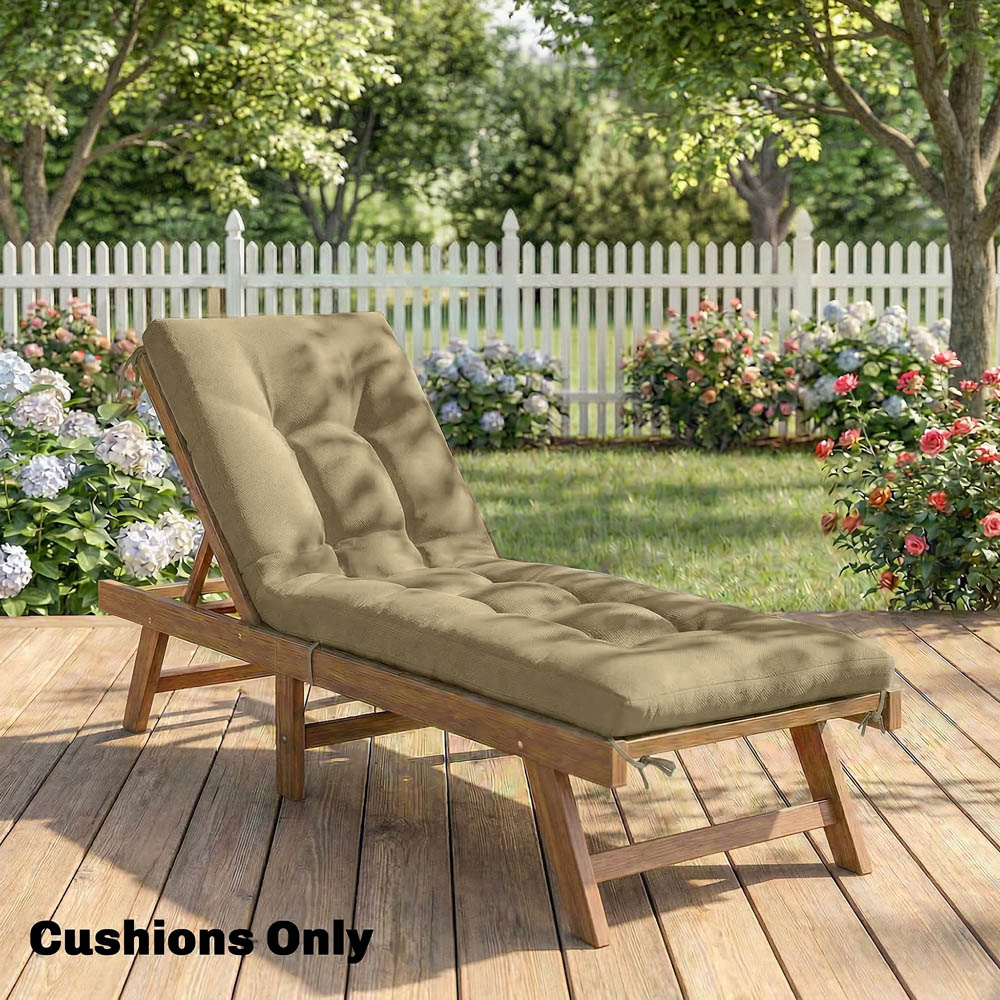 Outsunny Memory Foam Sun Lounger Cushion with Ties Image 8