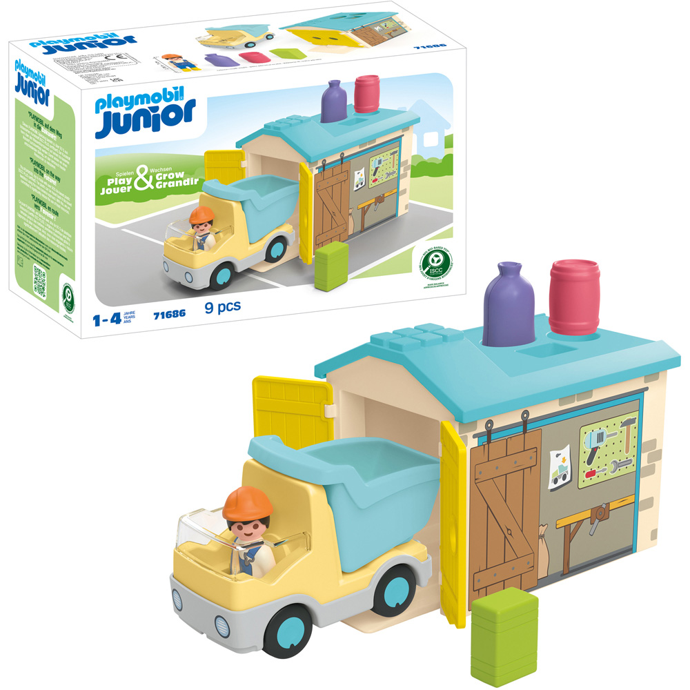 Playmobil Junior Construction Truck with Garage Playset Image 4