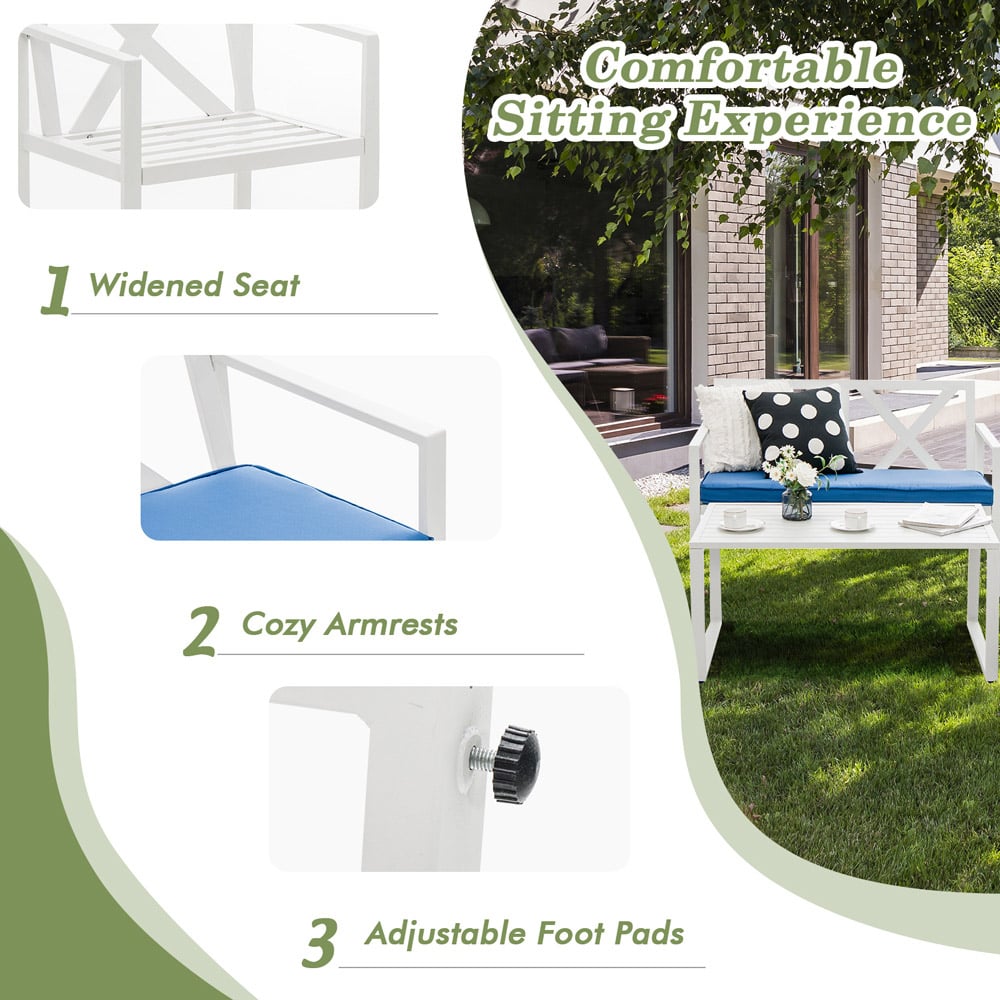 Costway 4 Piece Patio Conversation Set Image 4