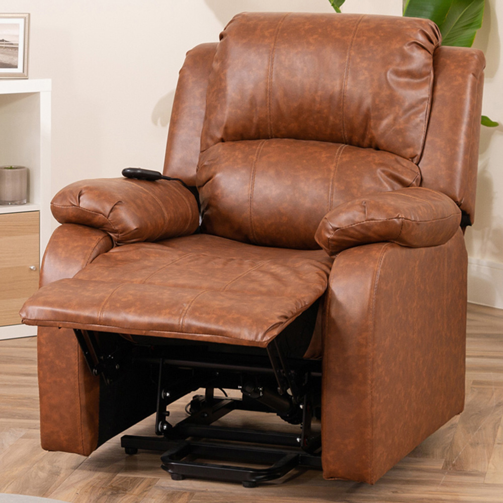 Artemis Home Northfield Tan Dual Motor Massage and Heat Riser Recliner Chair Image 1
