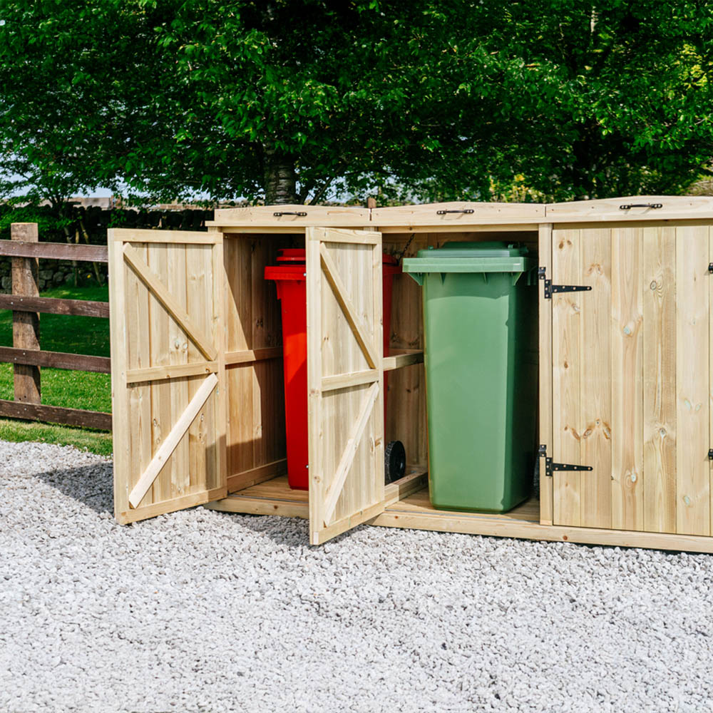 The Garden Village Chatburn 6 Recycle Box 2 Wheelie Bin Shed Image 8