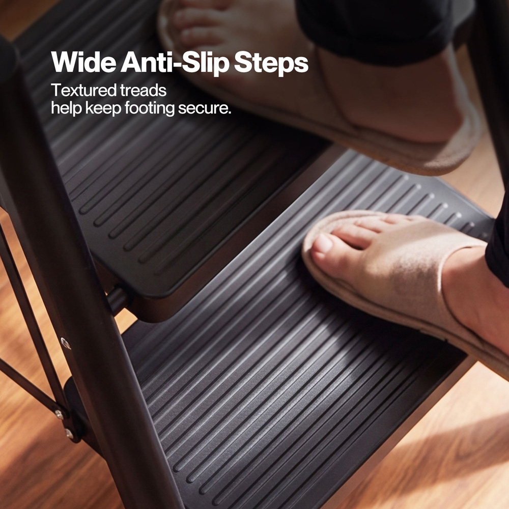 Traderight Black Carbon Steel Foldable Step Ladder 150kg Image 5