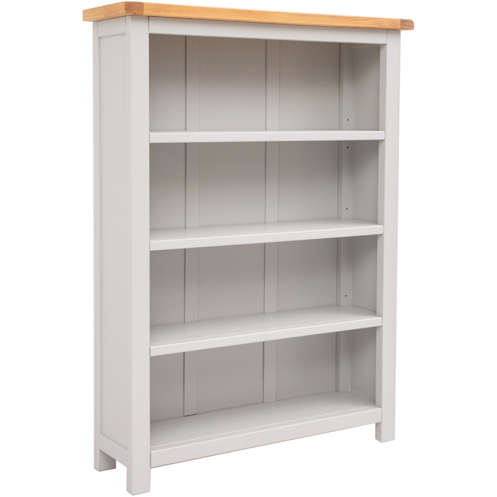 Argenta 4 Shelf Light Grey Wide Bookcase Image 3