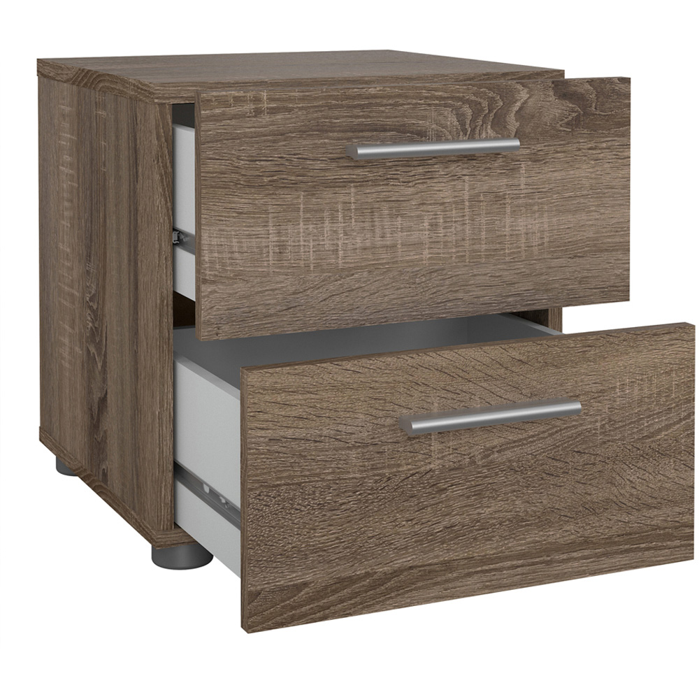 Florence 2 Drawer Truffle Oak Bedside Table Image 4