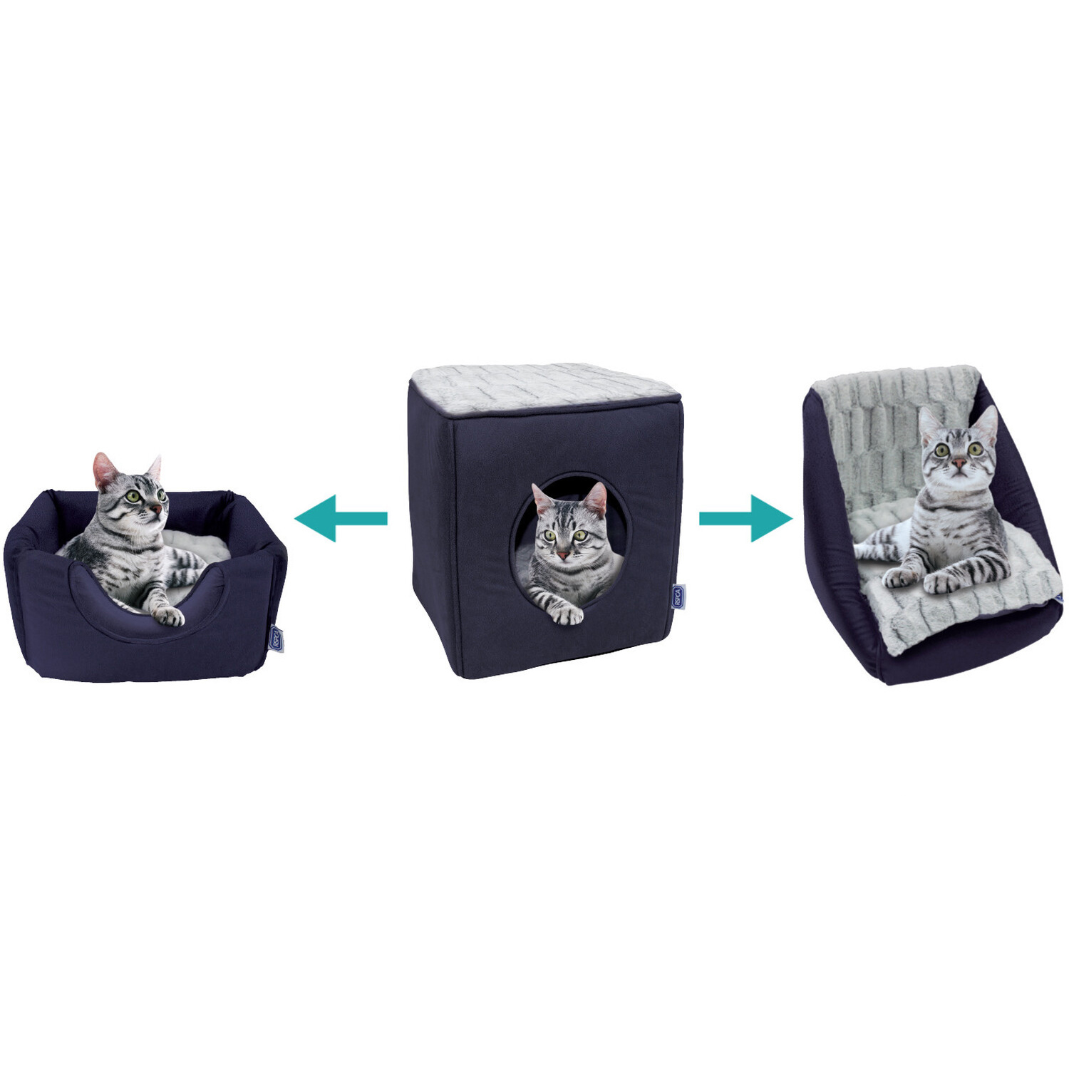 RSPCA Brick 3 in 1 Cat Cube - Navy Image 3