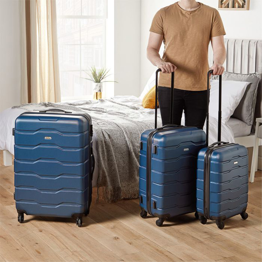 VonHaus 3 Piece Navy Hardshell Luggage Set Image 2