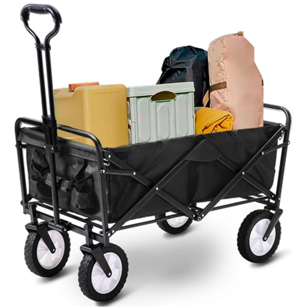 Alivio Black Heavy Duty Foldable Wagon Cart Trolley Image 3