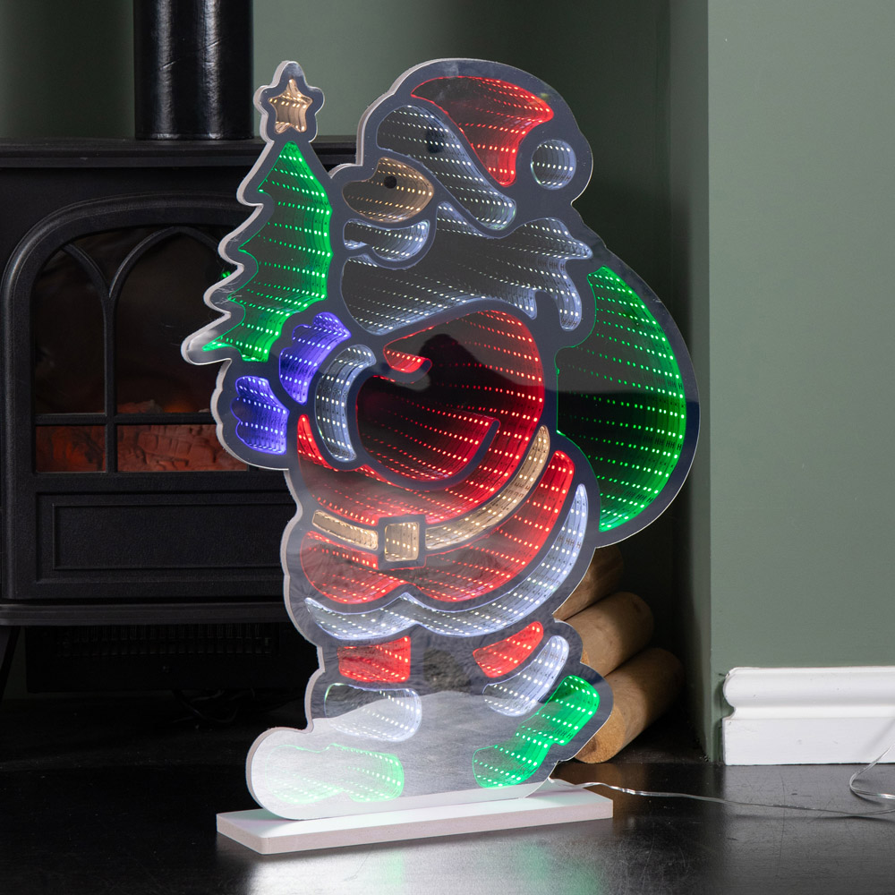 Samuel Alexander Light Up Standing Santa with Christmas Tree Infinity Decoration 60cm Image 6