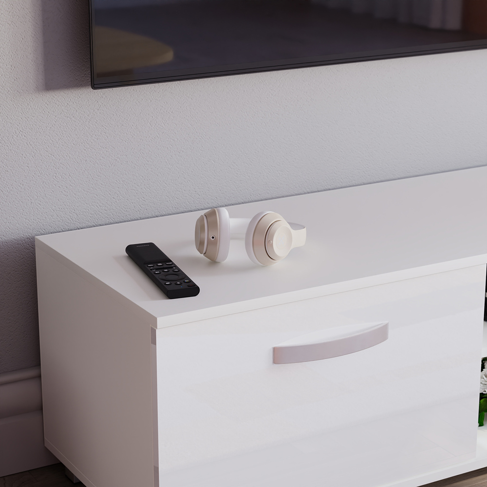 Vida Designs Cosmo 2 Door White TV Unit Image 3