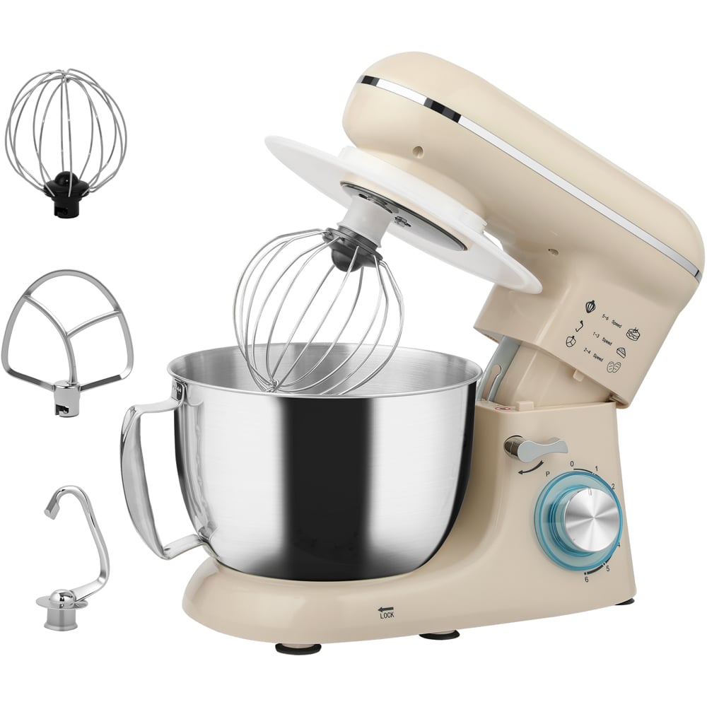 HOMCOM 800-250V70BG Beige 4.5L Electric Stand Mixer with Dough Hook 1400W Image 3