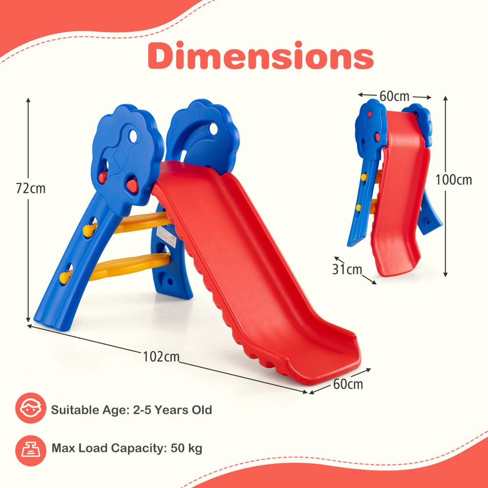 Costway 2-in-1 Toddler Multicolour Foldable Slide Image 7