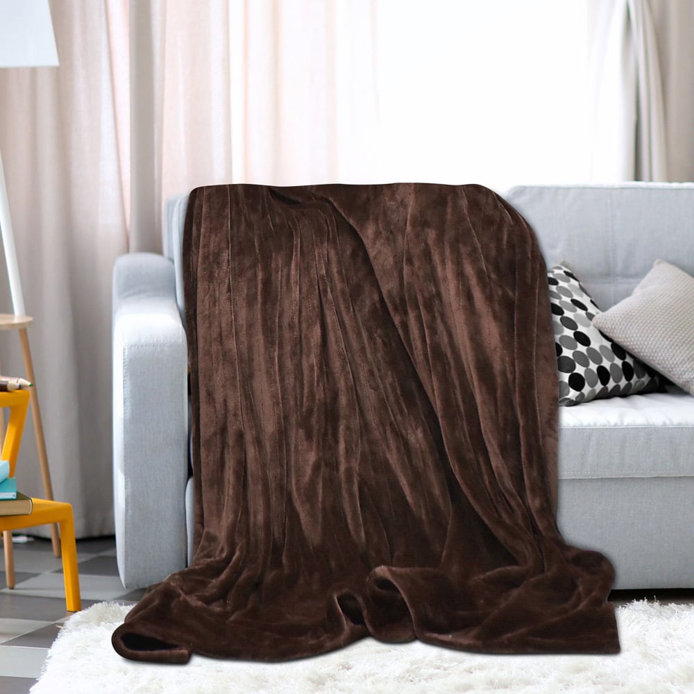 Costway Coffee Electric Blanket with 4 Heat Settings 180 x 130cm Image 2