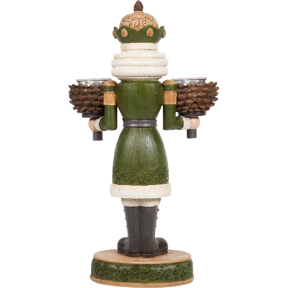 Wood Effect Nutcracker Candle HolderGreen Image 3