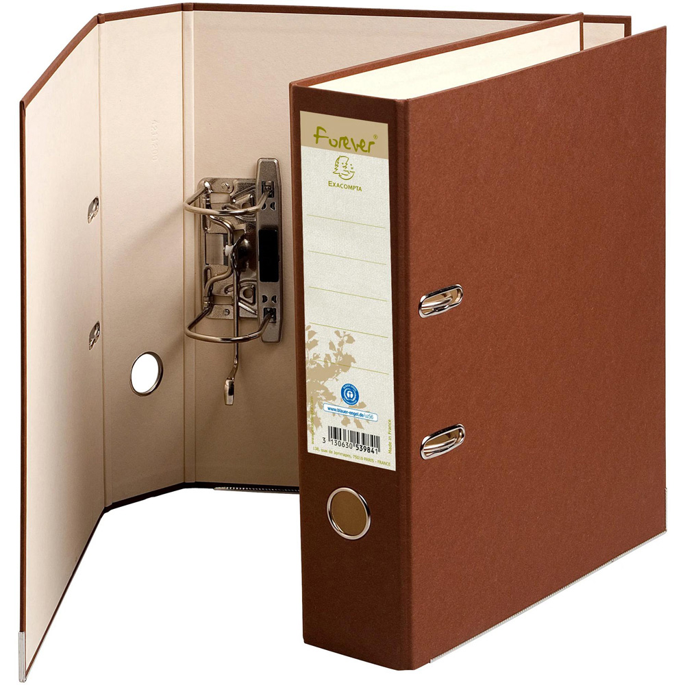 Exacompta A4 Chocolate Recycled Lever Arch File 10 Pack Image 5