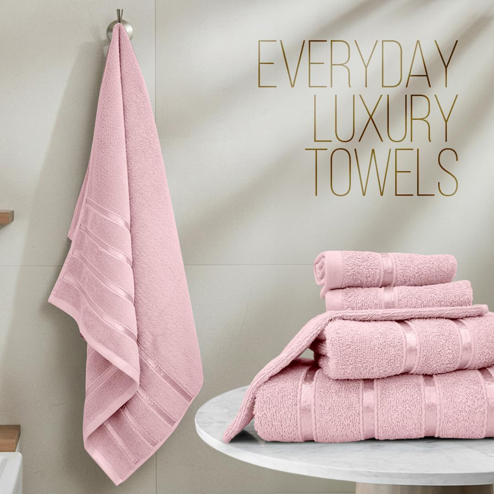 Smart Living Boston 8 Piece Pink Towel Bale Set Image 9