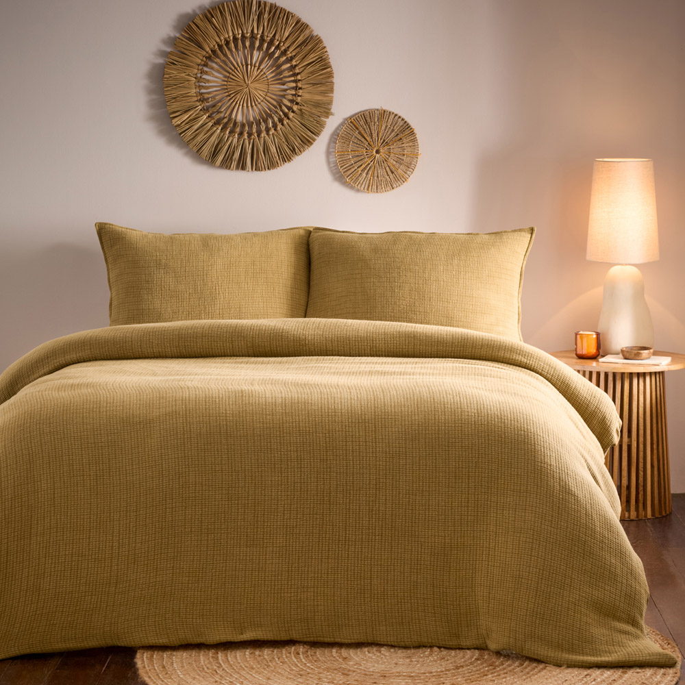 Yard Ribble Double Honey Acid Washed Duvet Cover Set Image 1