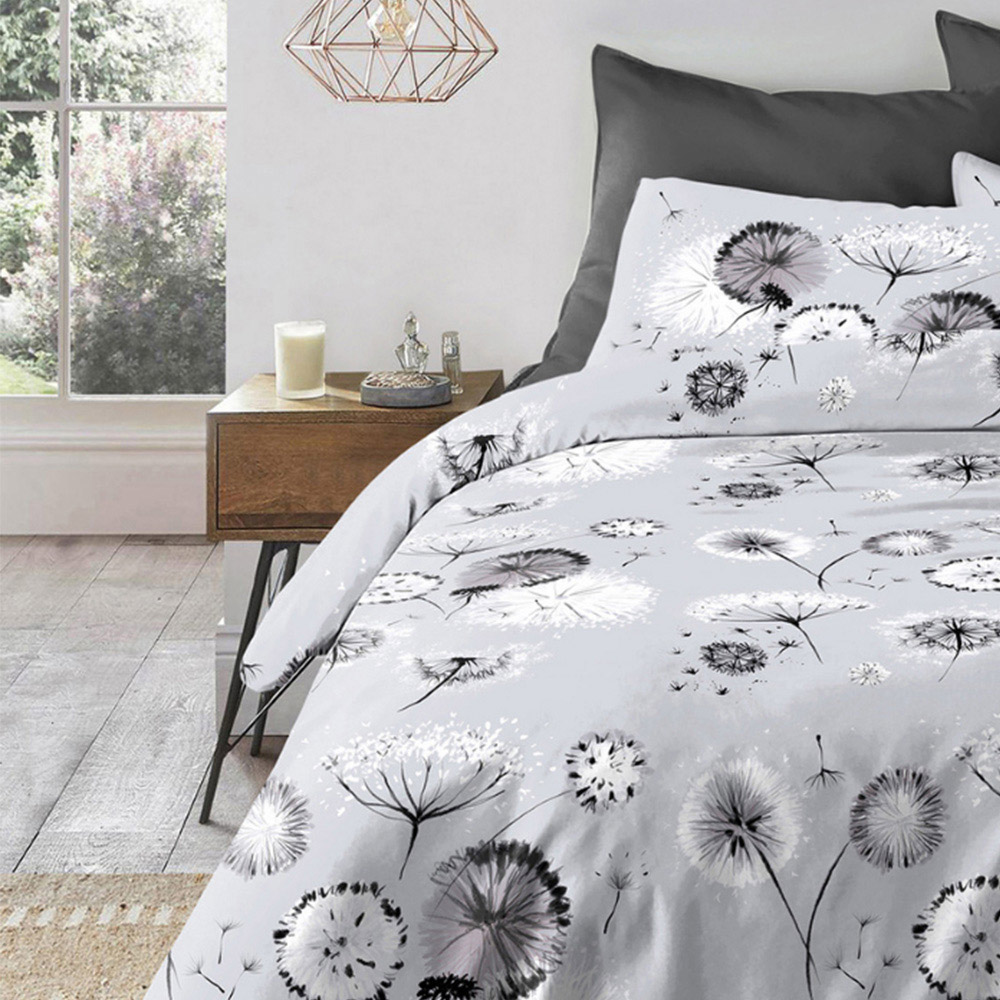 Velosso EasyCare Double Grey Dandelion Duvet Set Image 2