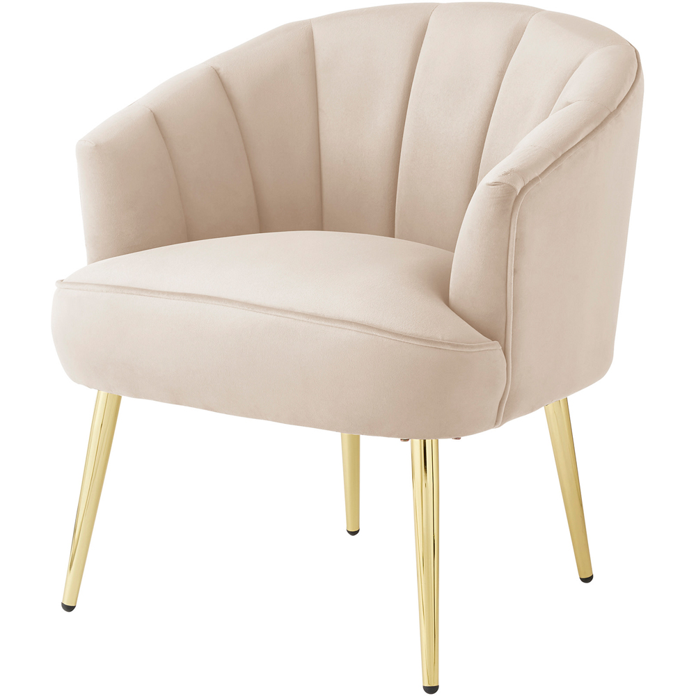 GFW Pettine Natural Velvet Scallop Accent Chair Image 3