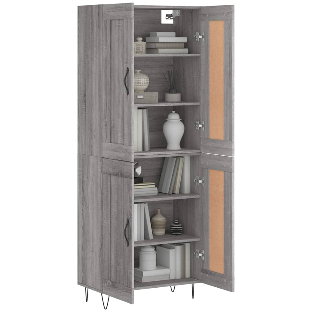 vidaXL 4 Door Grey Sonoma Highboard Image 3