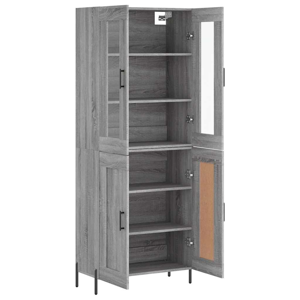 vidaXL 2 Door Concrete Grey Highboard Image 4
