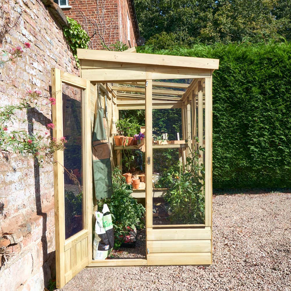 Forest Garden Solid Back Wallscape Lean-to 8 x 4ft Greenhouse Image 8