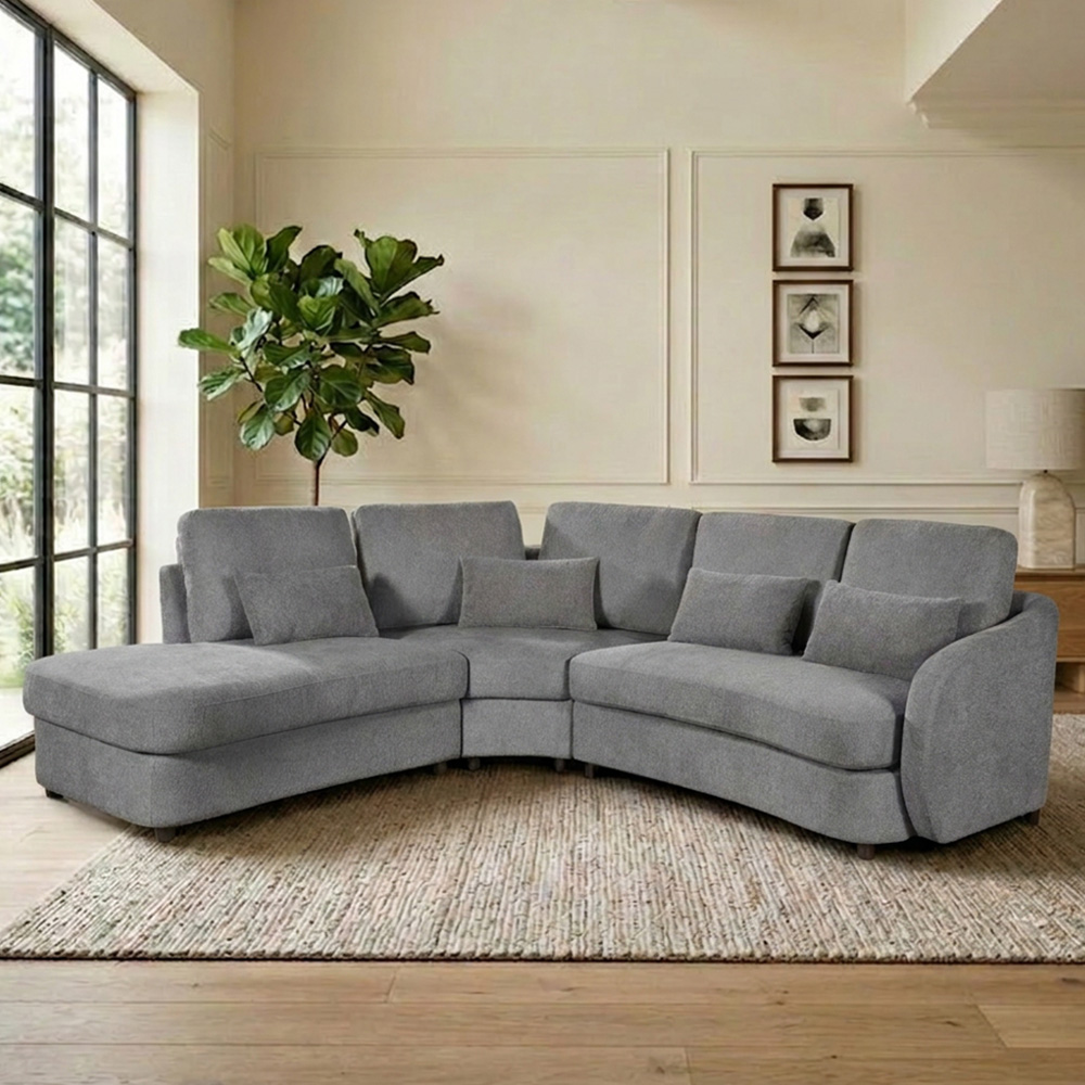 Mabel Corner Sofa Grey Right-hand Image 1