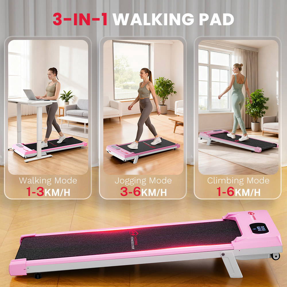 Rattrix Pink Manual Incline Walking Treadmill Image 4