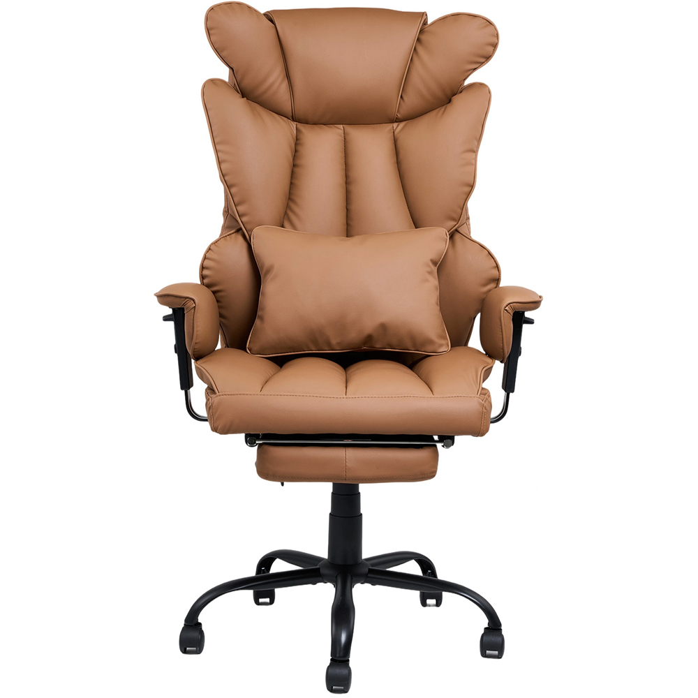 Living and Home Brown Ergonomic Office Chair with Adjustable Armrests and Footrest Image 2