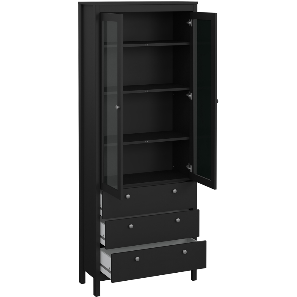 Florence Madrid 2 Door 3 Drawer Matt Black China Chest Image 4