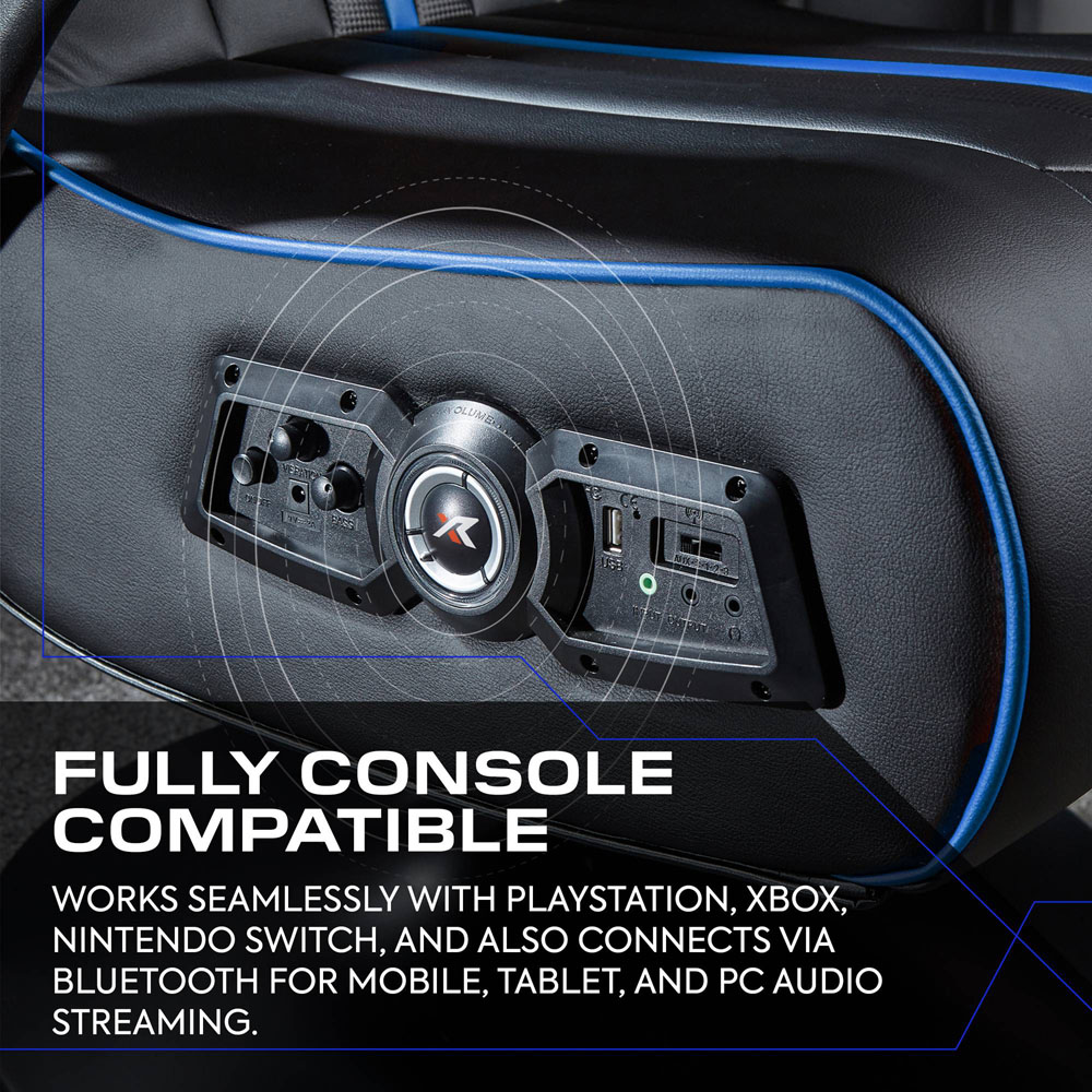 X Rocker Torque 2.1 Blue Stereo Audio Console Gaming Chair with Vibration Image 4