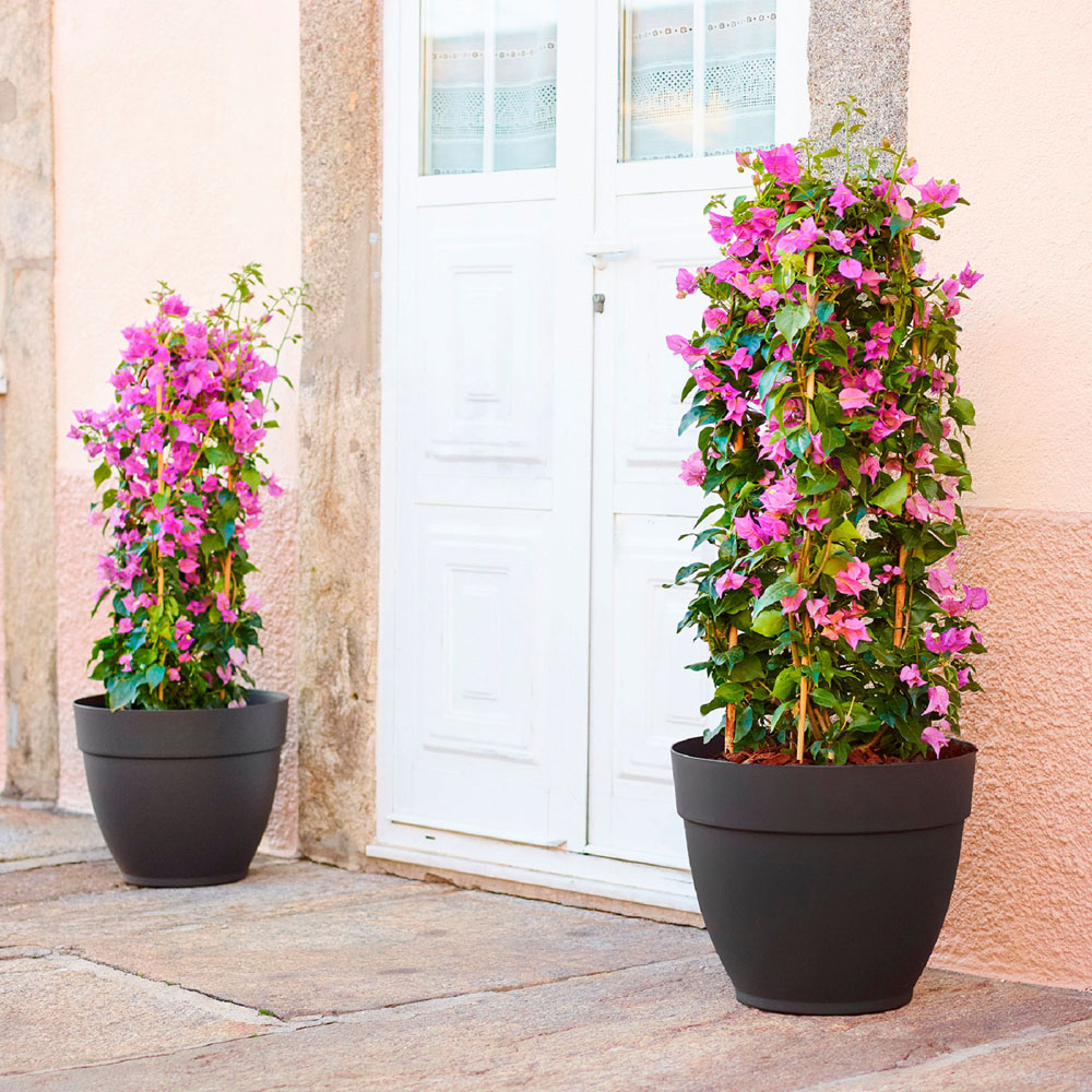 Artevasi Capri Campana Anthracite Round Plastic Plant Pot 35cm Image 2