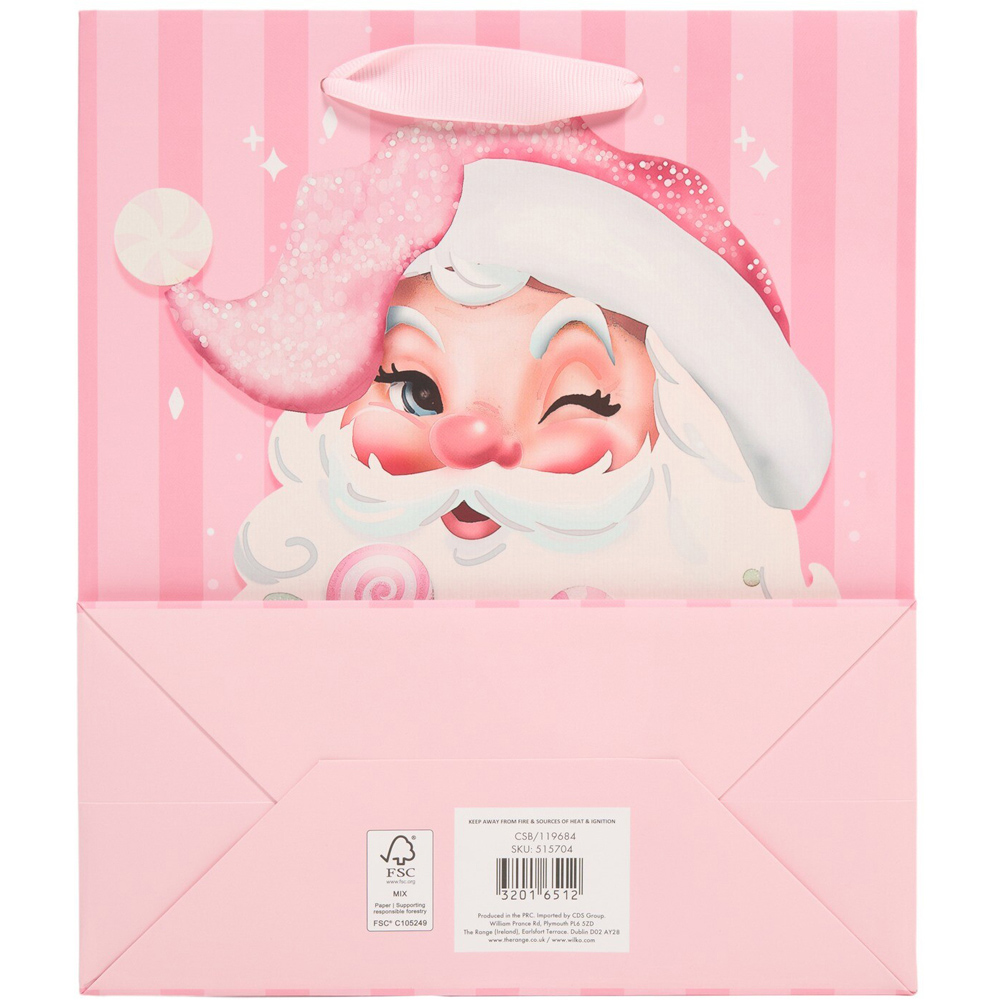 Ho Ho Ho Santa Gift Bag Pink Image 3