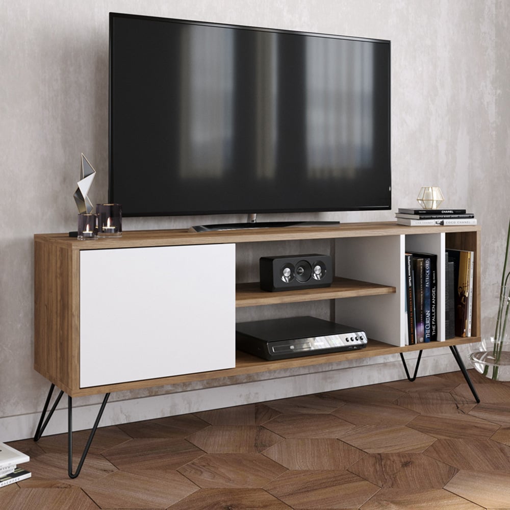 Decorotika Mistico Walnut and White TV Unit Image 1