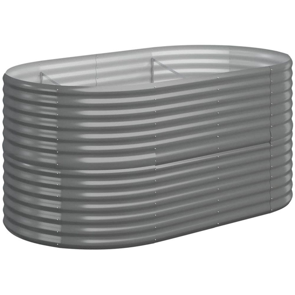 vidaXL Grey Galvanised Steel Raised Garden Bed 68 x 152 x 80cm Image 1