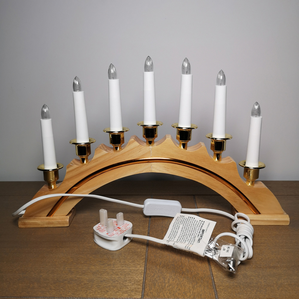 Samuel Alexander Premier Light Wood Christmas Candle Bridge 45cm Image 3